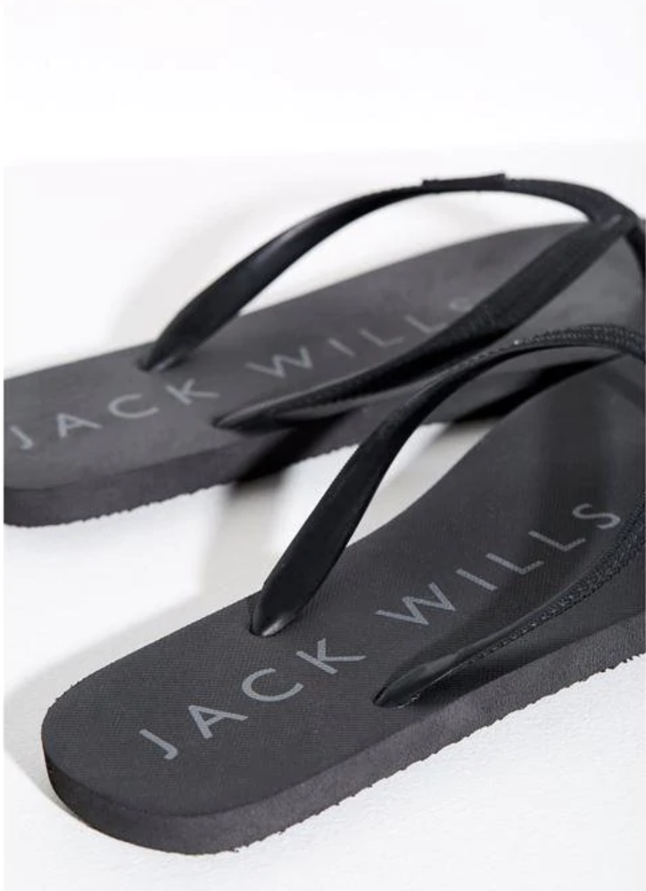 現貨｜Jack Wills Logo FlipFlops 黑色人字拖