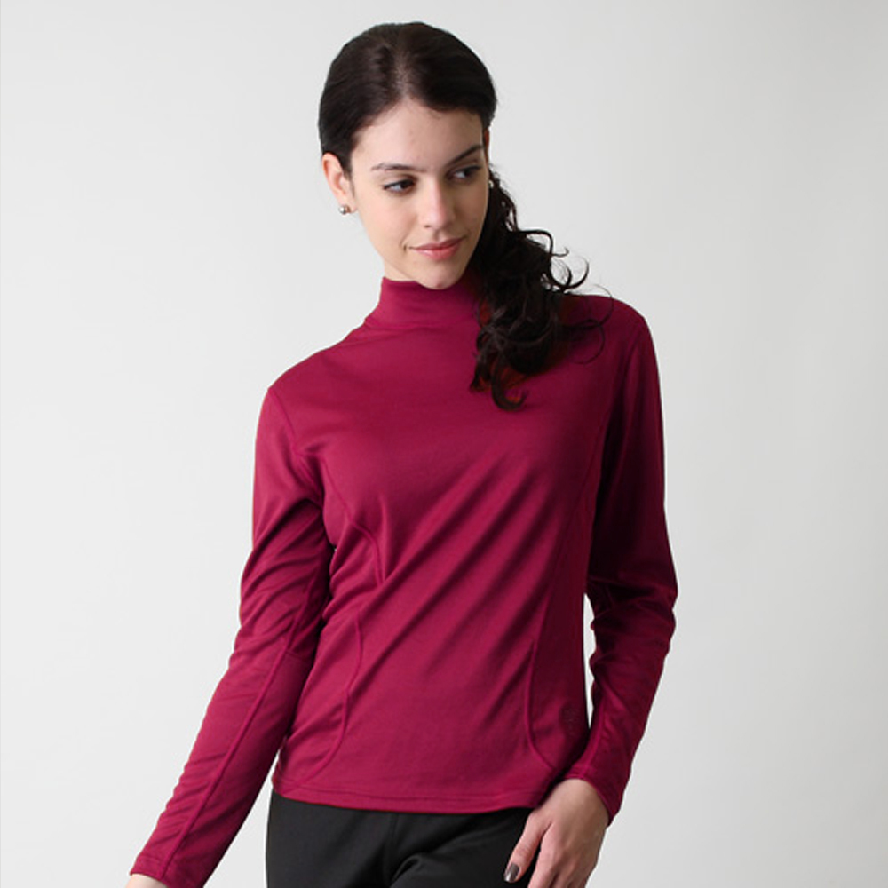 VITAL ENERGY鍺能量女中空快乾保暖衣 ( 高領 )(深灰、醬紅、黑色)