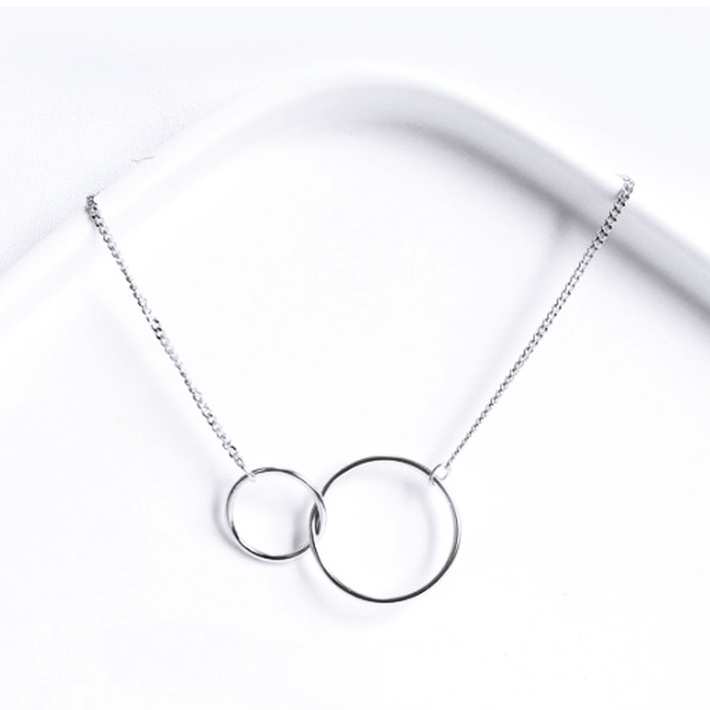 氣質簡約款幾何雙環925銀手鍊