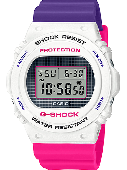 萬年鐘錶 - G-SHOCK  圓形錶殼系列電子錶  特殊配色  DW-5700THB-7  錶徑 : 45.4 mm