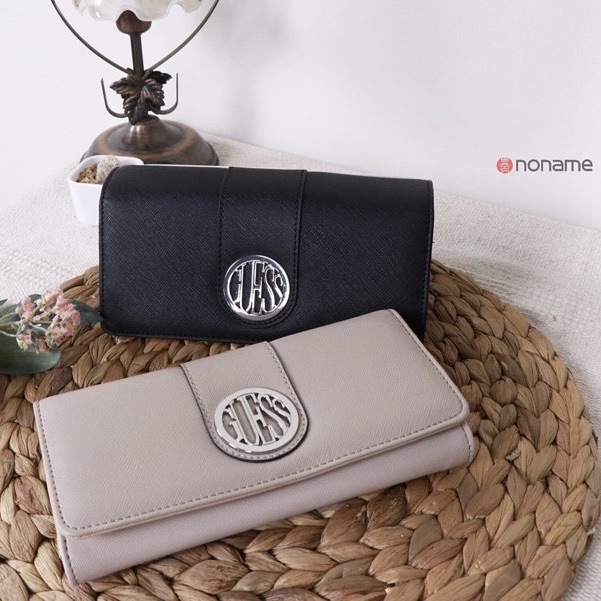GUESS 金屬Logo 基本款 皮夾 長夾