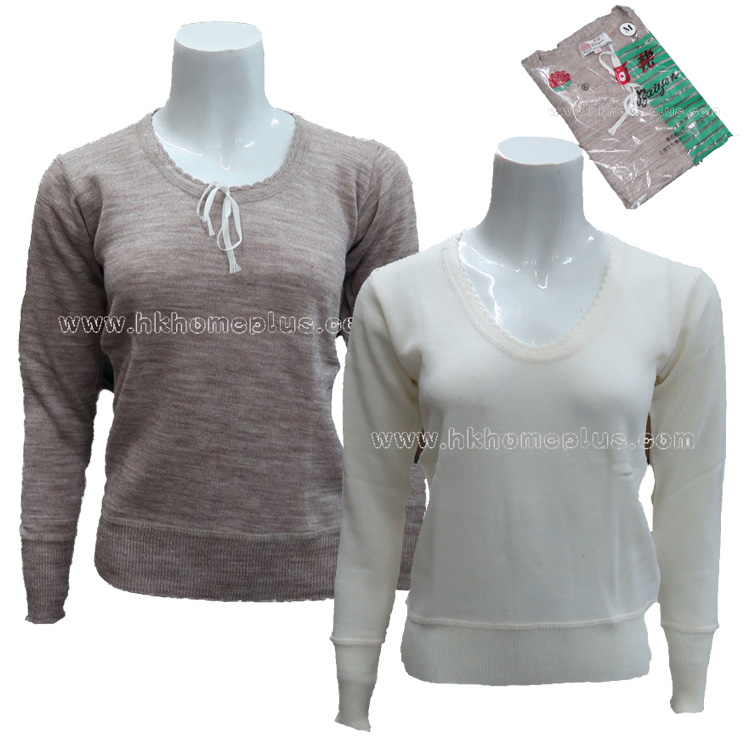 百艷牌: 女裝混毛圓領長袖衫 (S-XL碼)