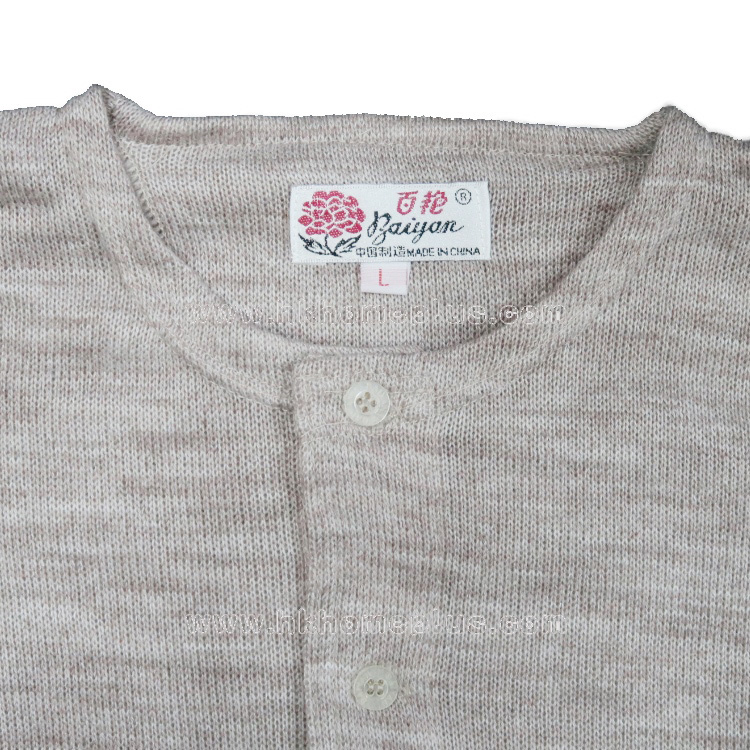 百艷牌: 女裝混毛圓領長袖開襟毛衣 (S-XL碼)