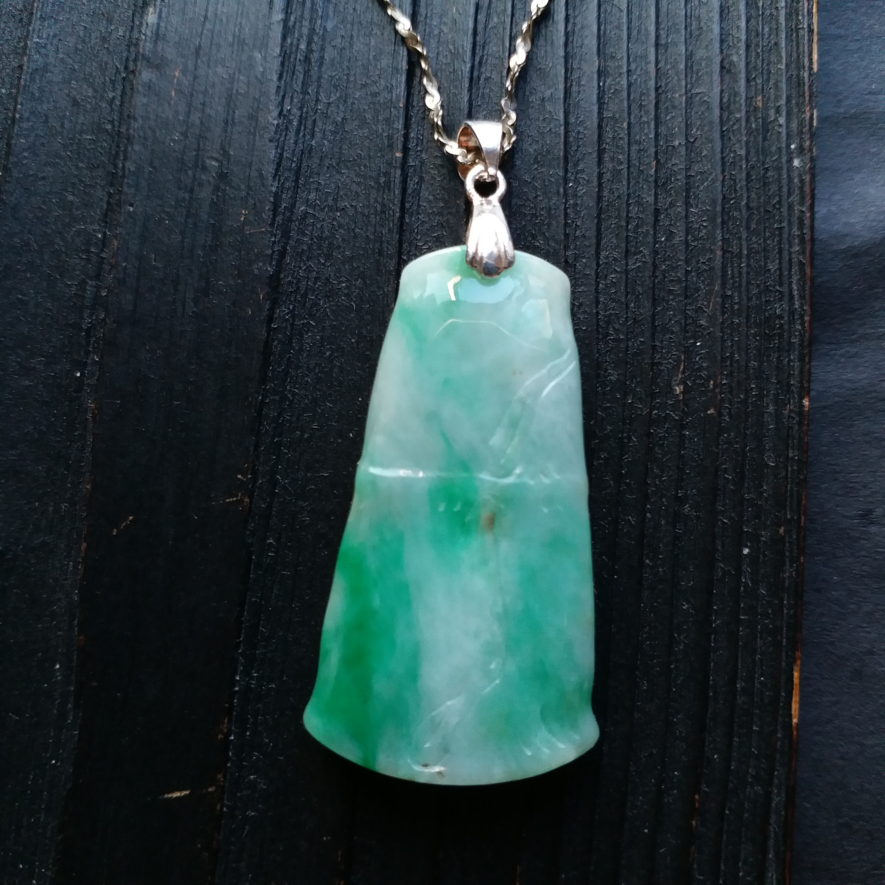 冰糯飄綠節節高陞吊墜, 天然翡翠A玉, 緬甸玉, Jade, Jadeite