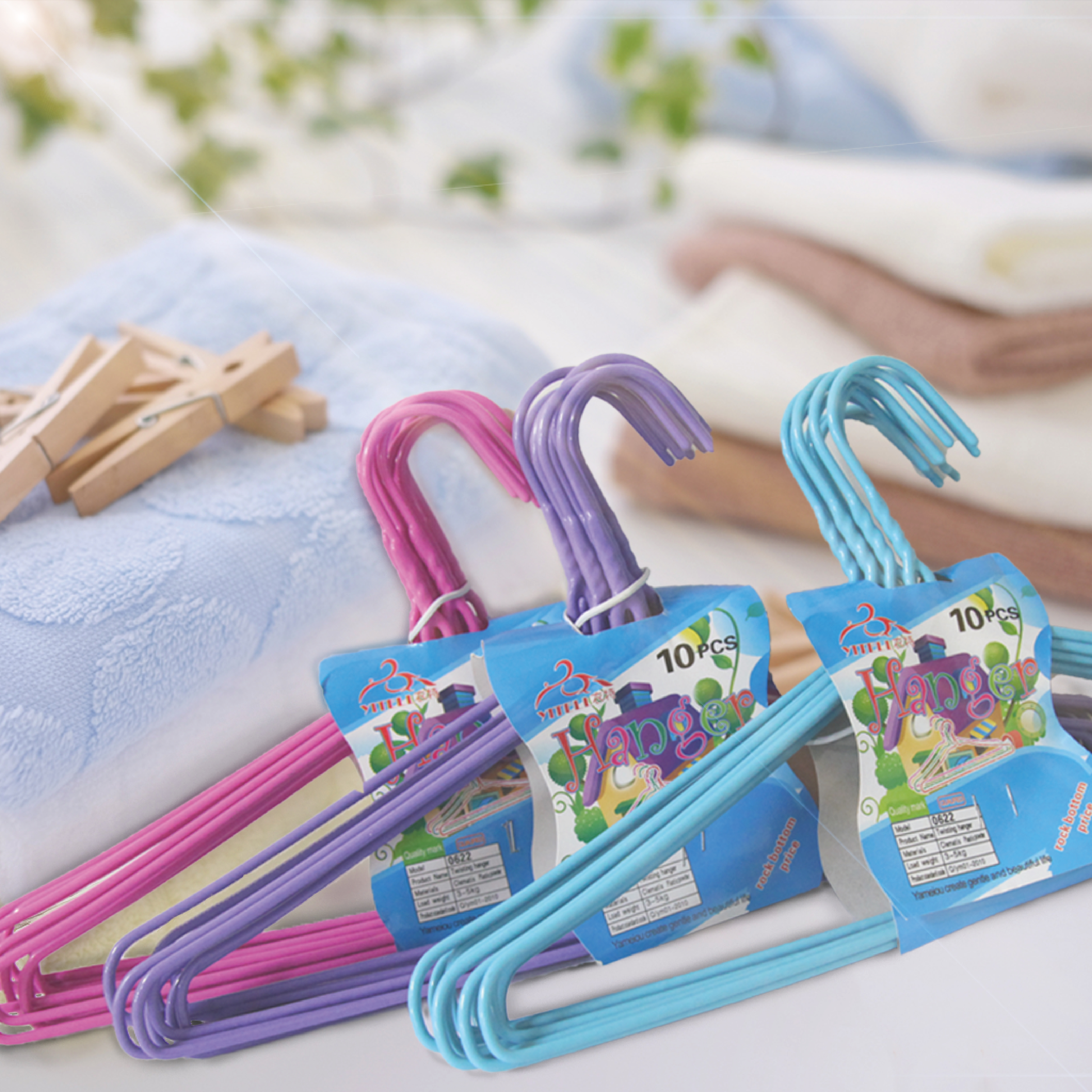 現貨🔥每天出貨 0622鐵絲浸塑素色衣架-10入 不挑色出貨