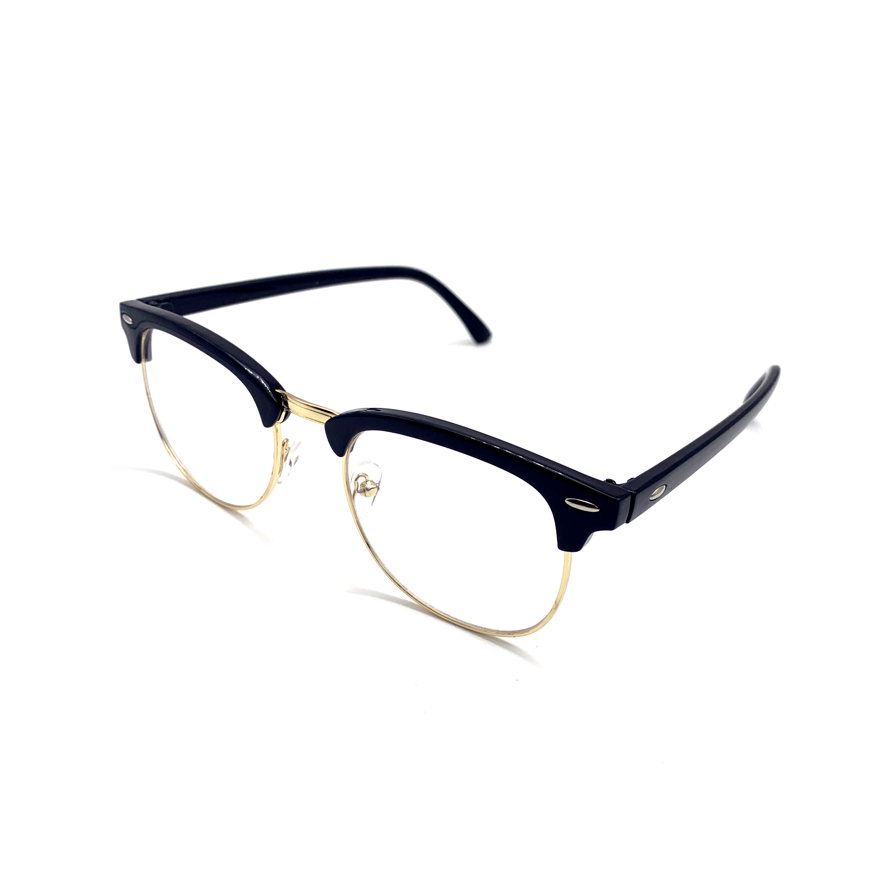 CHILL復古金屬亮點框眼鏡-黑金