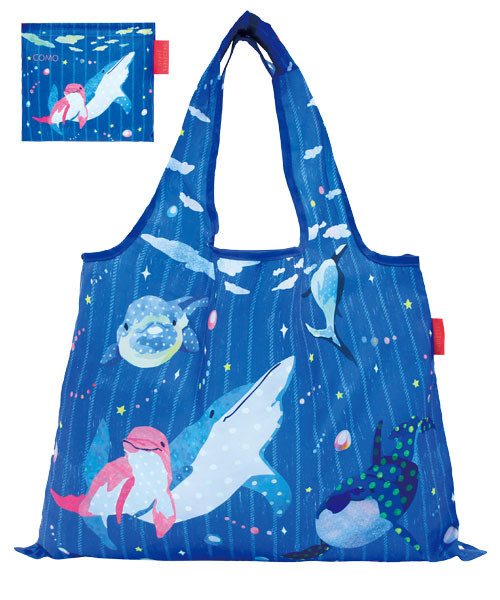 【Misty Snow】Designers Japan 輕便可摺疊收納環保袋購物袋海豚