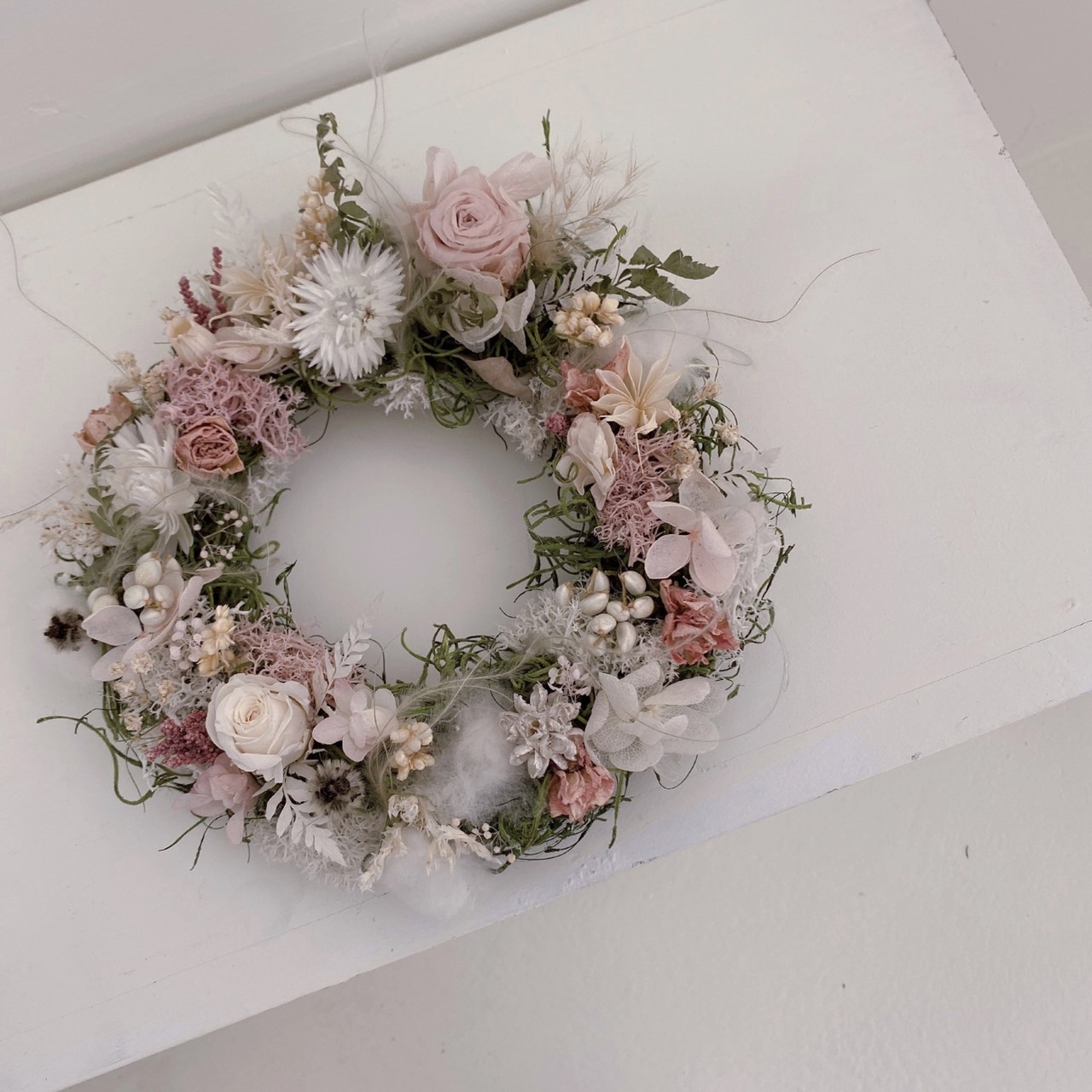 聖誕花圈-輕粉色