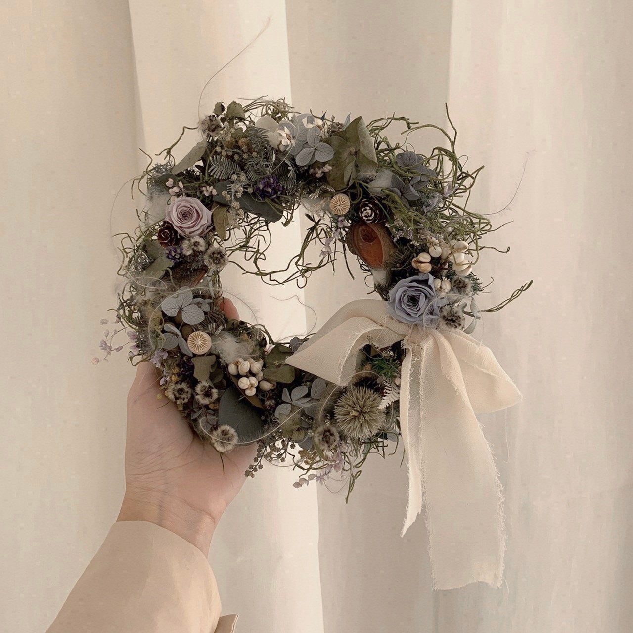 聖誕花圈-輕藍色