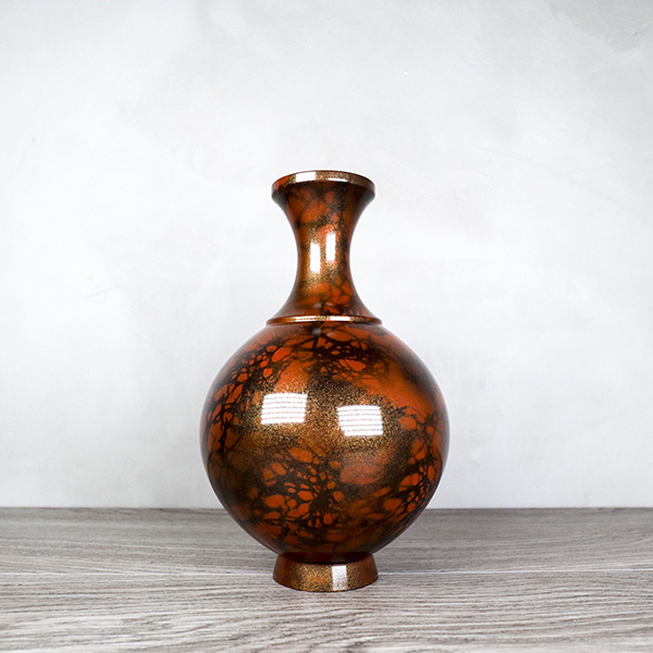 【高岡銅器】萬葉 銅花瓶-嫣紅