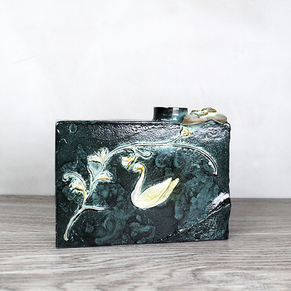 【大森孝志】白鳥天鵝  花瓶