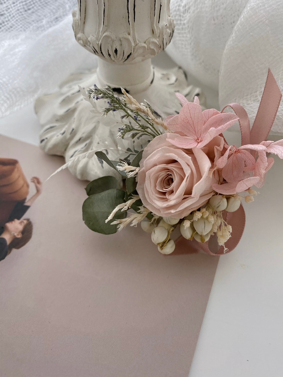 婚禮永生胸花-粉