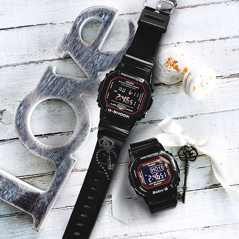 萬年鐘錶 - G-SHOCK * BABY-G   黑桃紅 限定   情人對錶  SLV-18B-1