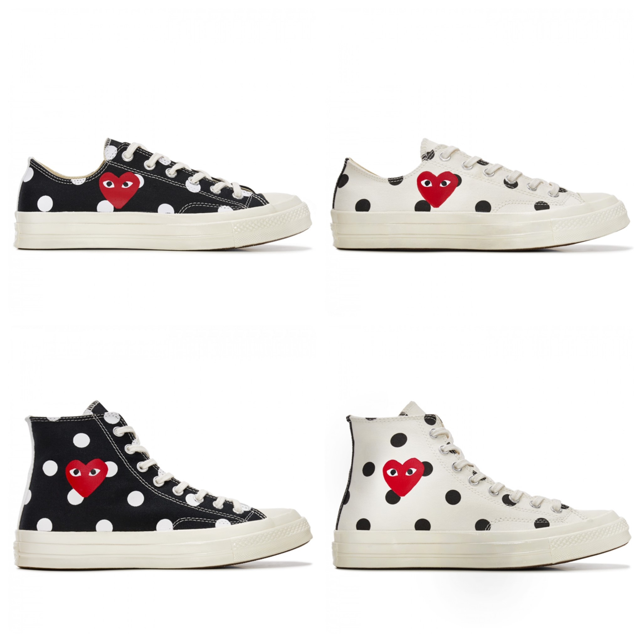 CDG x Converse 波點 紅愛心 1970 帆布鞋