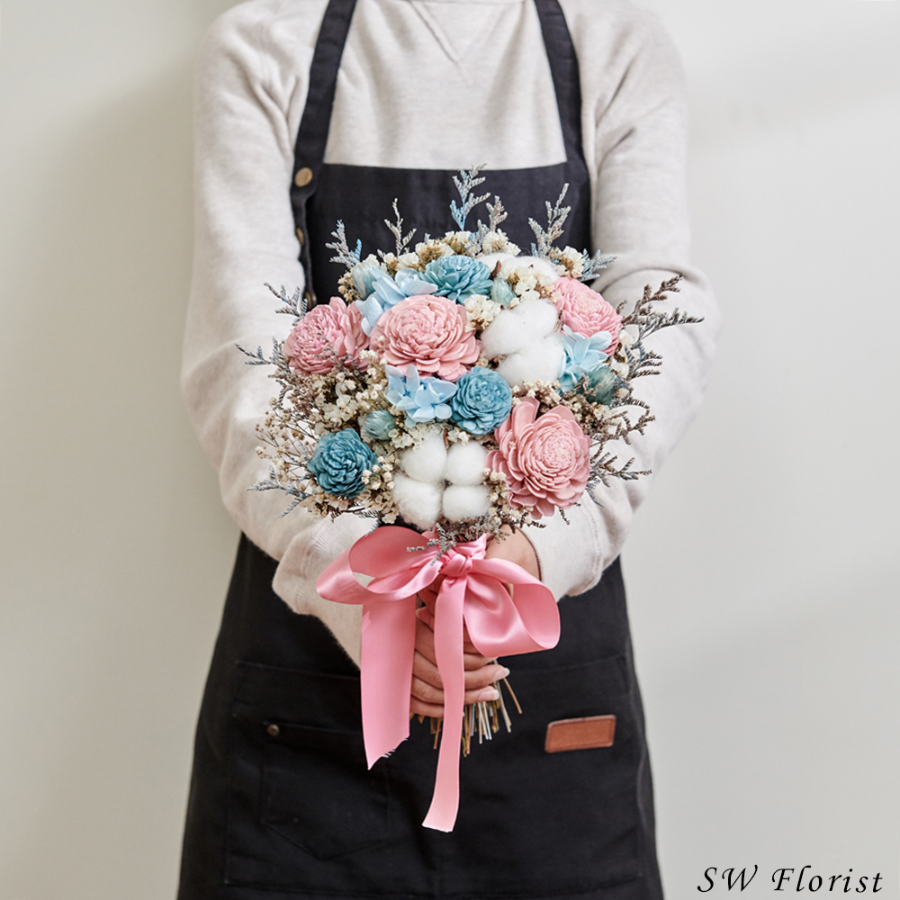 ｜新娘捧花 婚紗捧花 乾燥花 不凋花 浪漫氛圍 田園風｜圓形放射形｜