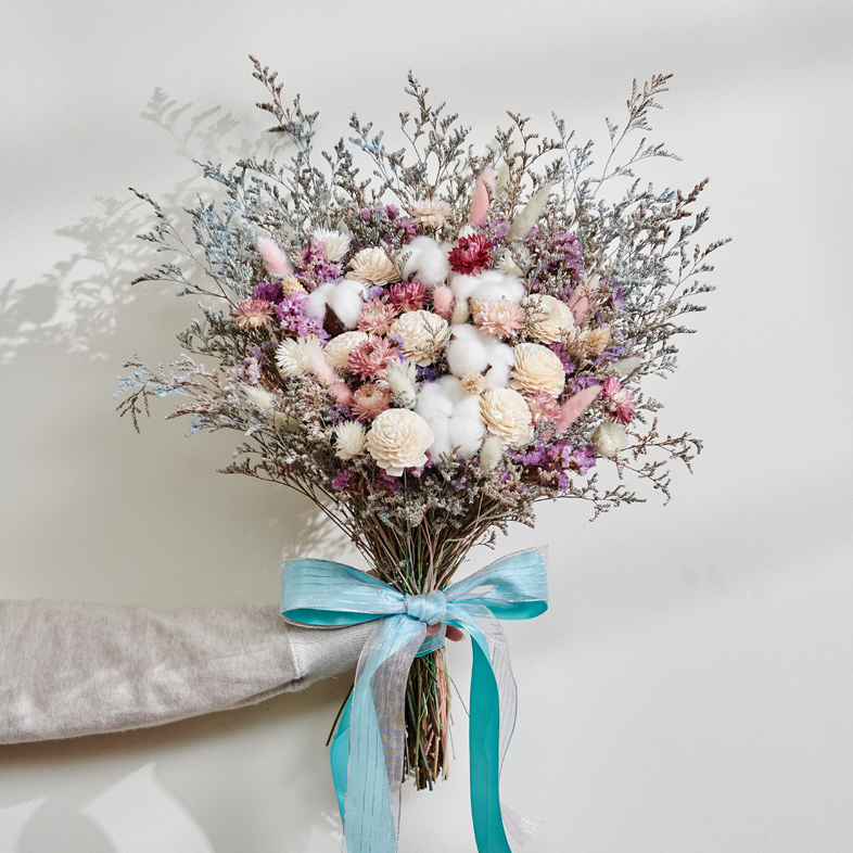 ｜新娘捧花 婚紗捧花 乾燥花 經典款 鄉村風｜放射形 人氣款式