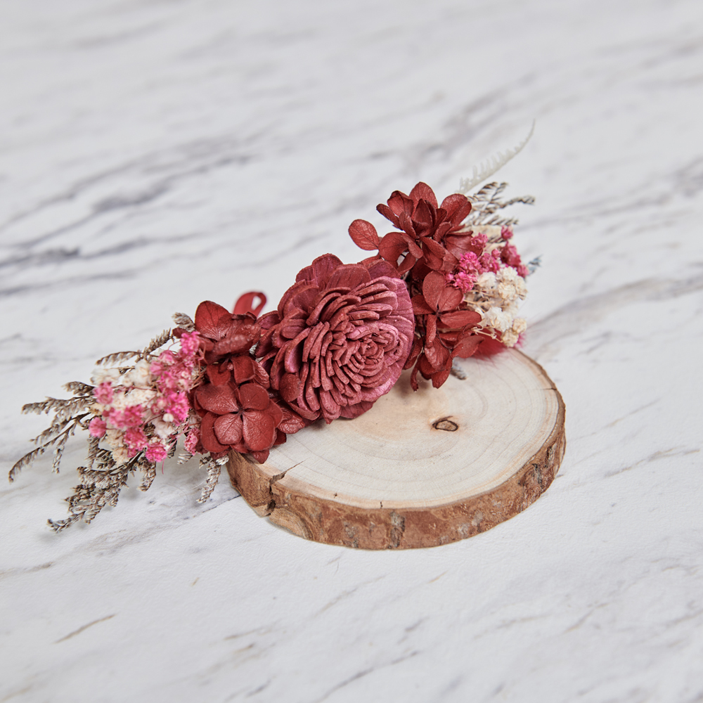 ｜乾燥花手腕花 新娘手腕花 不凋花 夢幻少女 熱情紅｜婚禮周邊 新娘配件｜