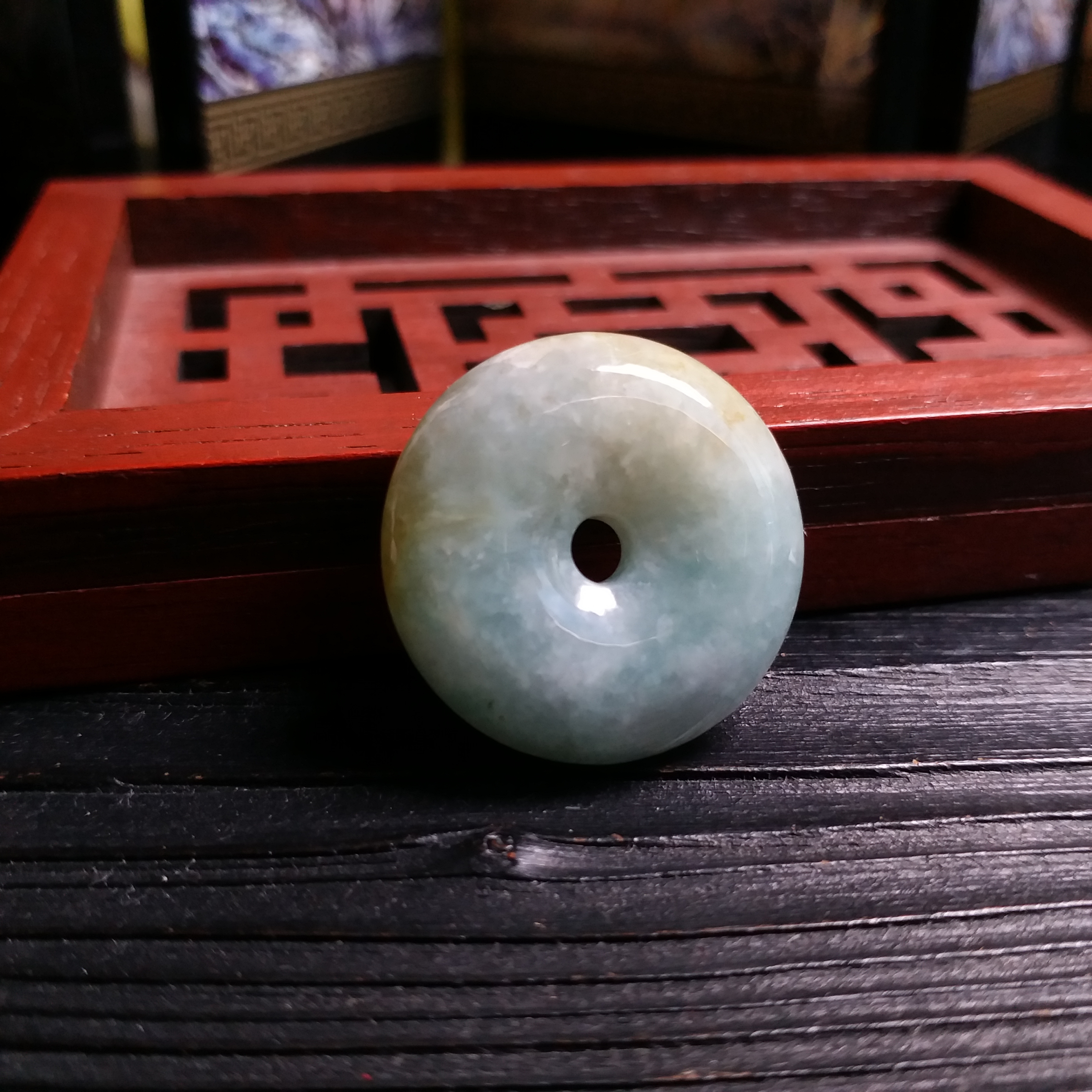 J1027 冰糯巧色平安扣 (25.3mm直徑)