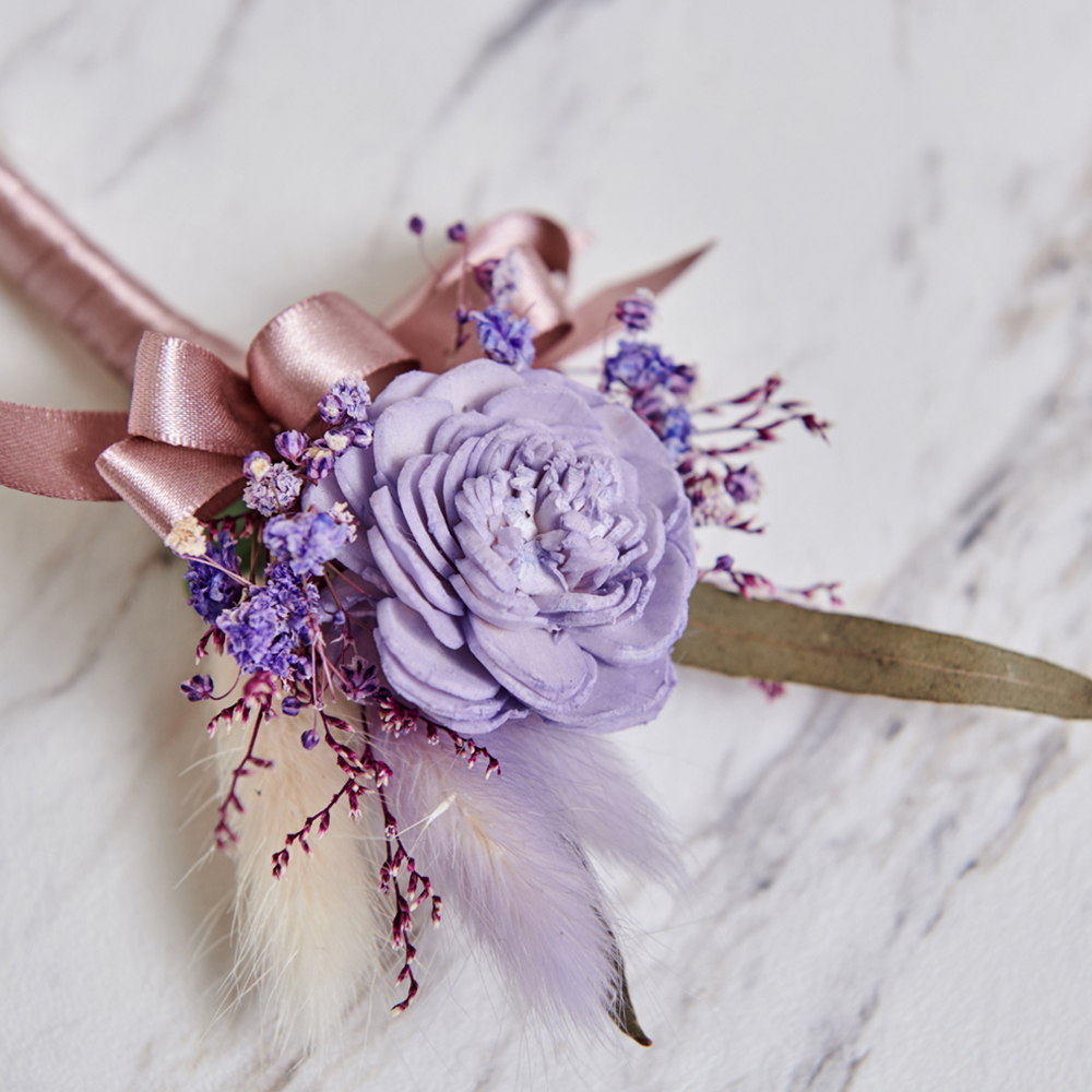 ｜乾燥花胸花 婚禮胸花 紫色系｜婚禮周邊｜