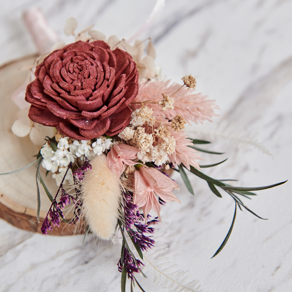 ｜乾燥花胸花 婚禮胸花 不凋花 唯美紅｜ 婚禮周邊｜