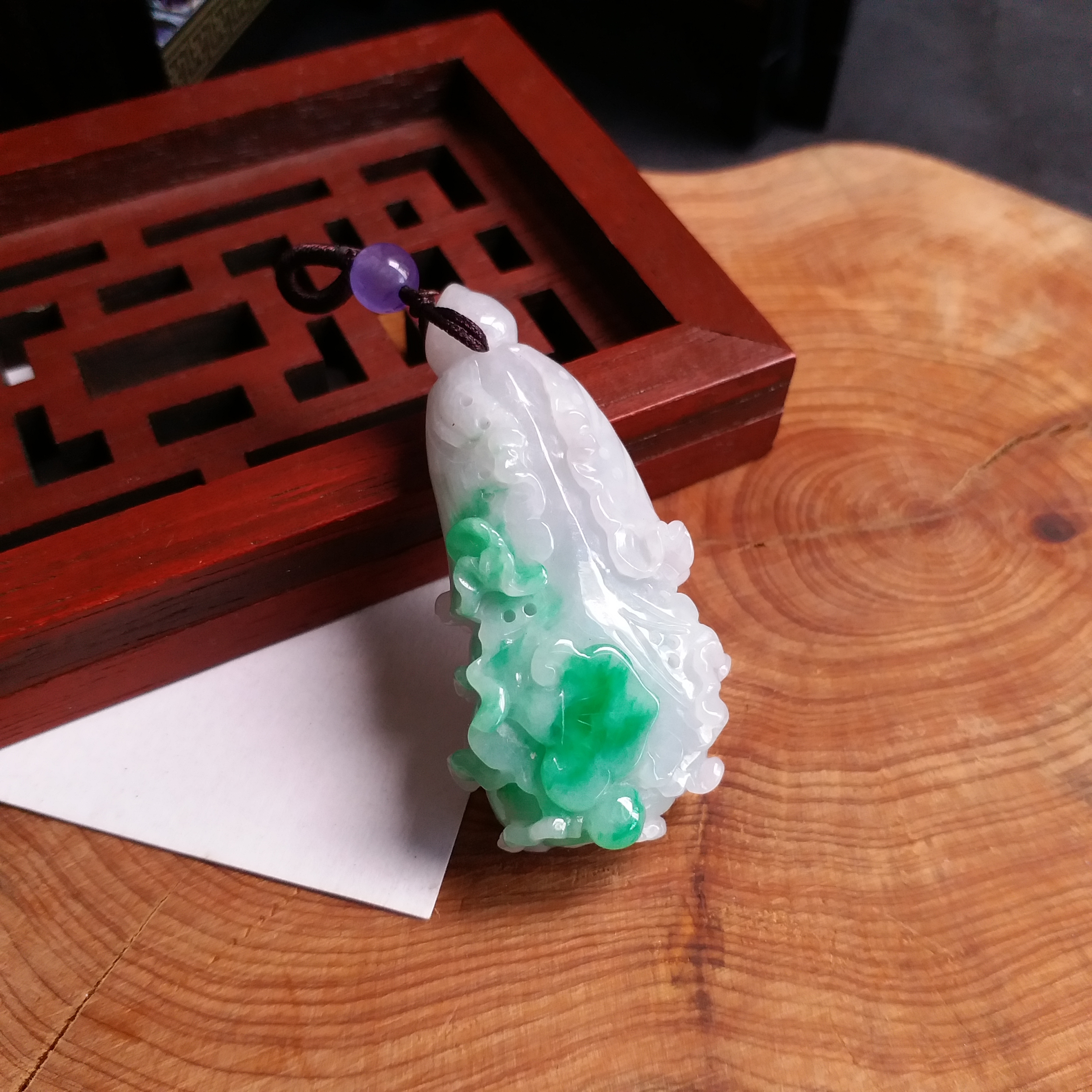 冰糯飄陽綠百財吊墜, 天然翡翠A玉, 緬甸玉, Jade, Jadeite