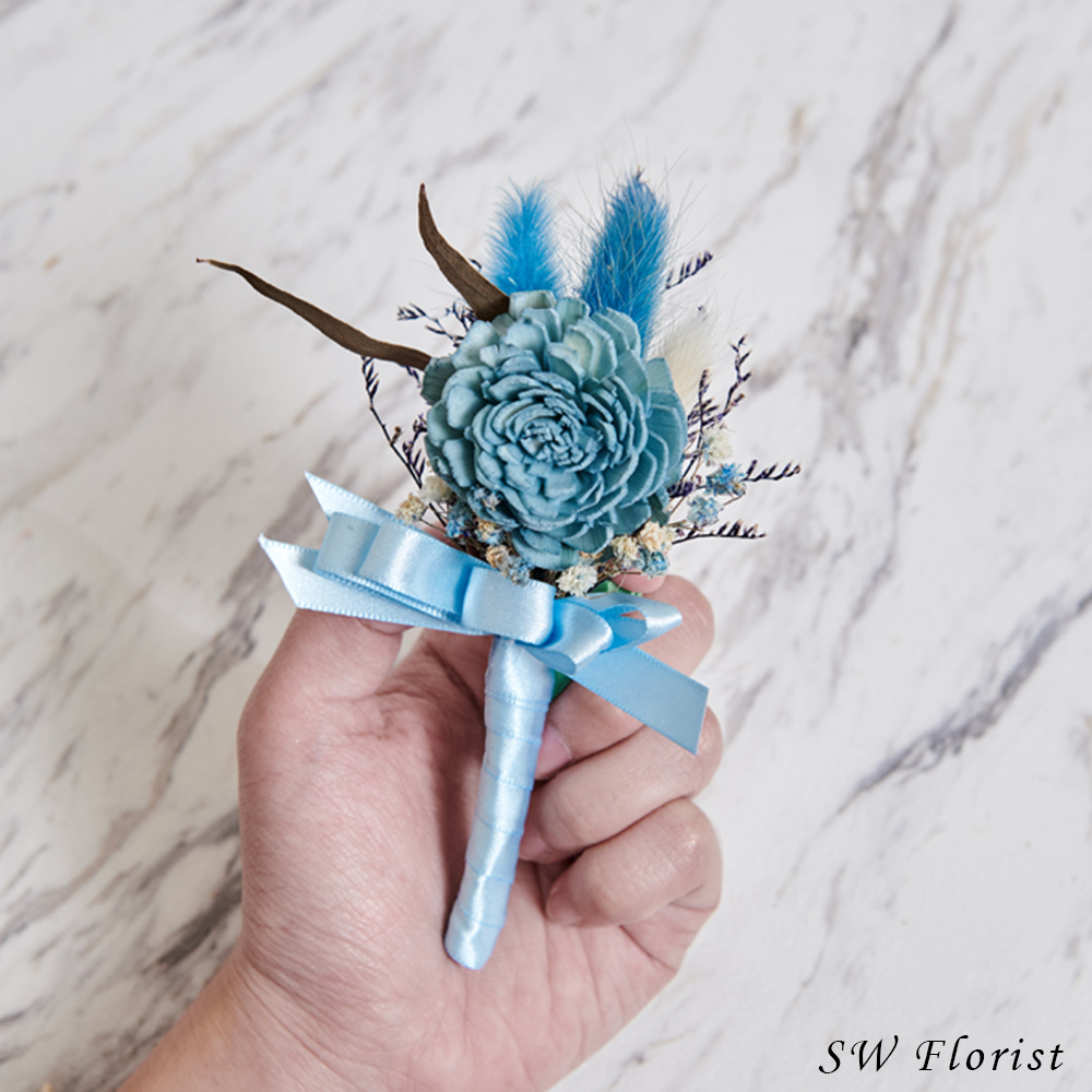｜乾燥花胸花 婚禮胸花 藍色系｜ 婚禮周邊｜