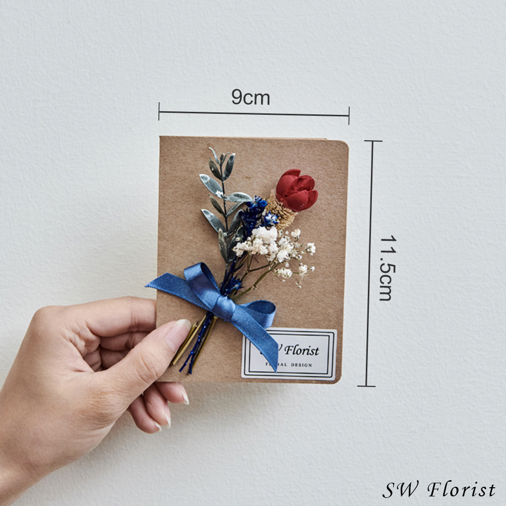 ｜手作乾燥花卡片 文青款 秋風色系03｜