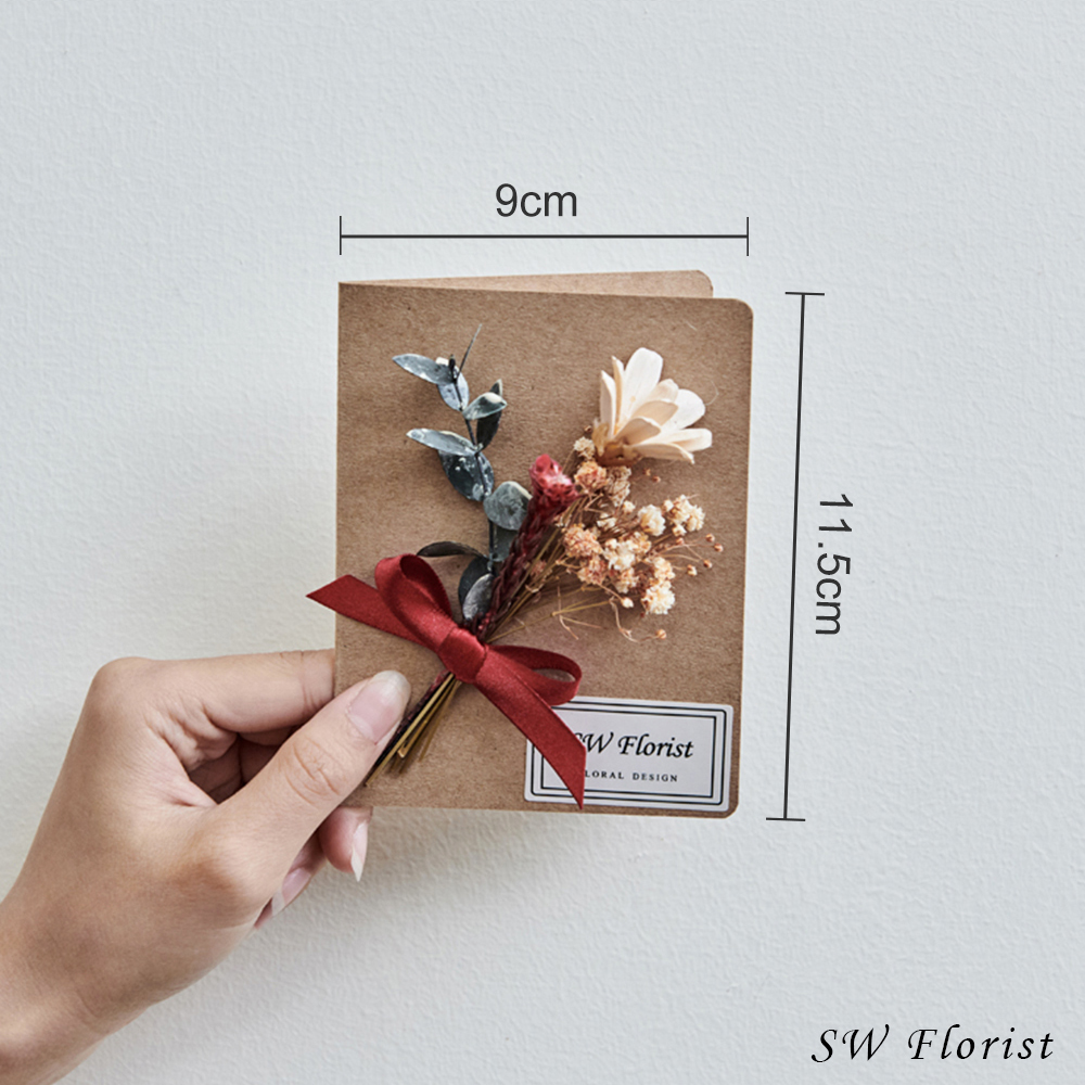 ｜手作乾燥花卡片 文青款 秋風色系02｜