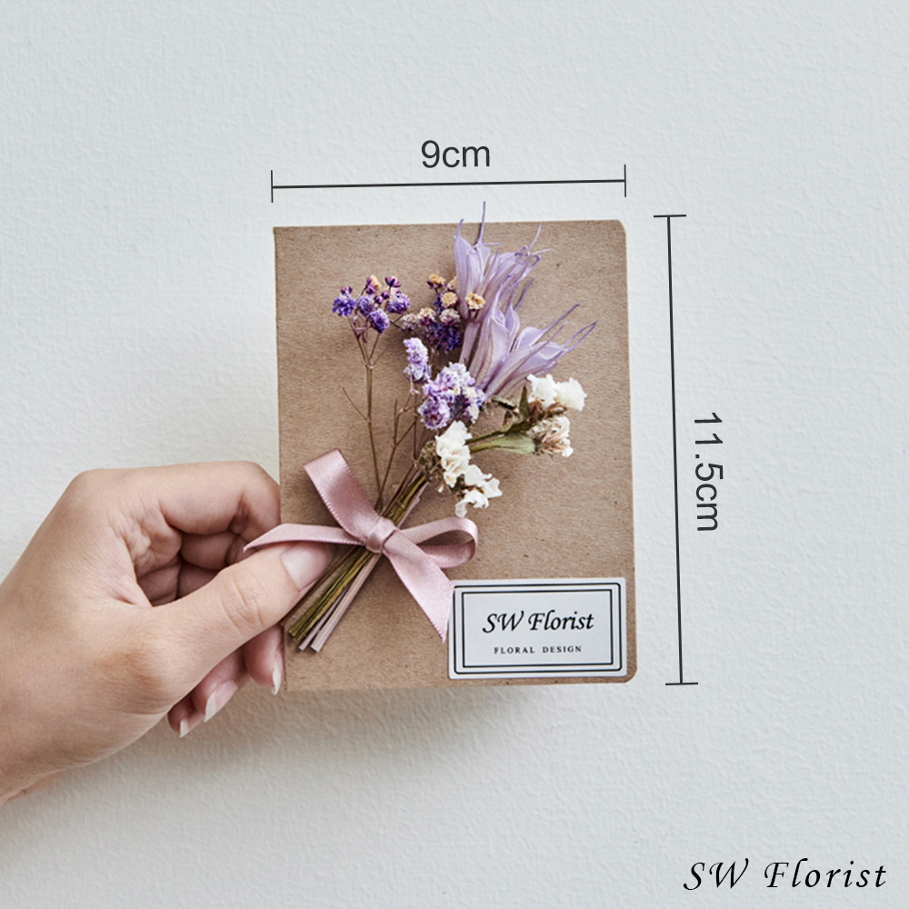 ｜手作乾燥花卡片 文青款 秋風色系01｜