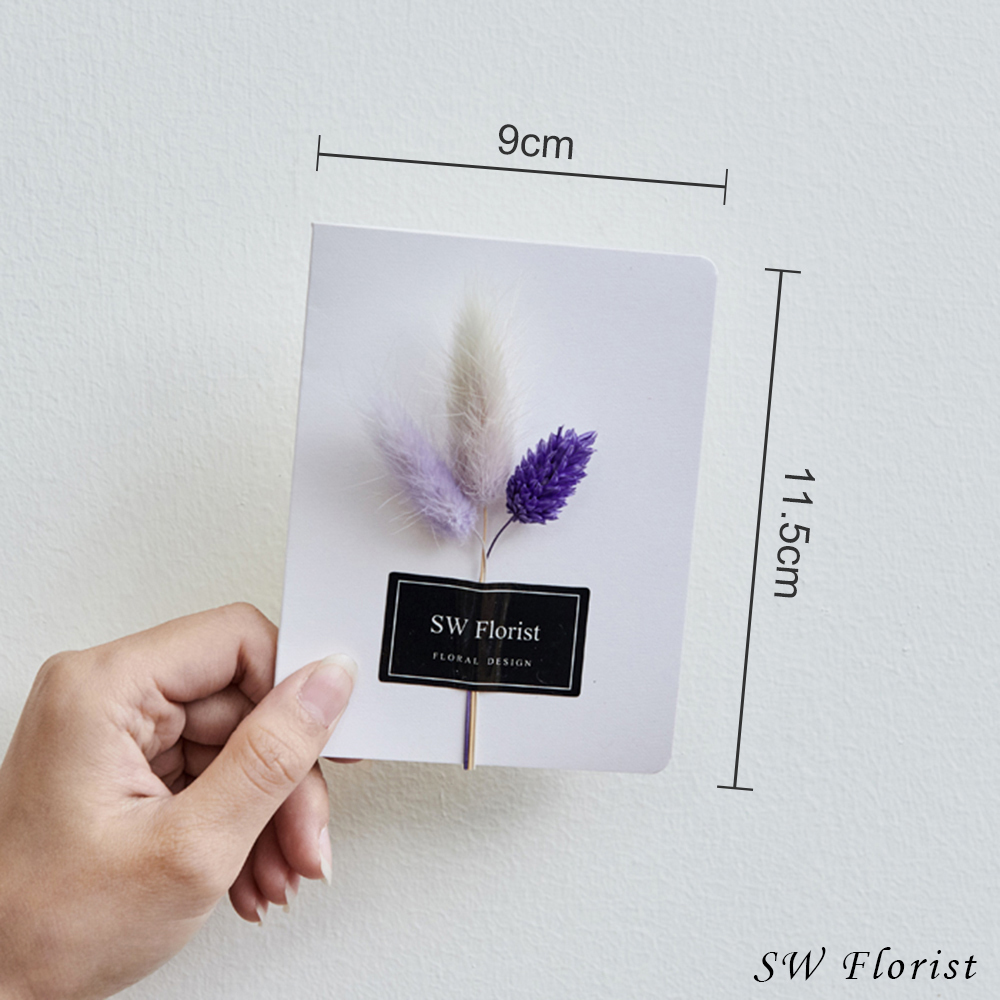 ｜手作乾燥花卡片 簡約風 淡雅紫 文創小物｜