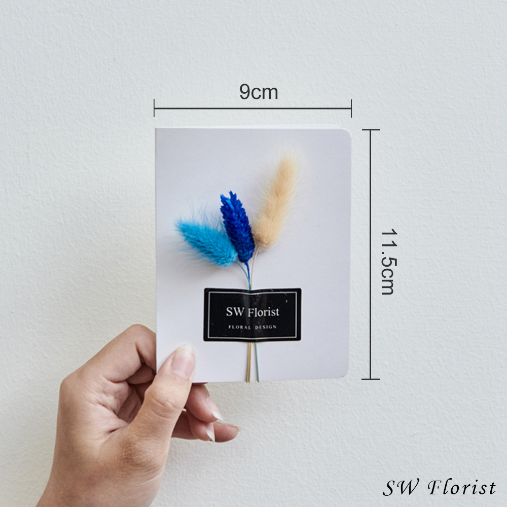 ｜手作乾燥花卡片 簡約風 海洋藍 文創小物｜