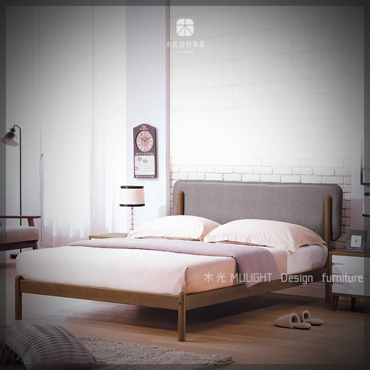 限時優惠-Rhodes實木簡約床架組(胡桃色-雙人6尺--僅此一組)