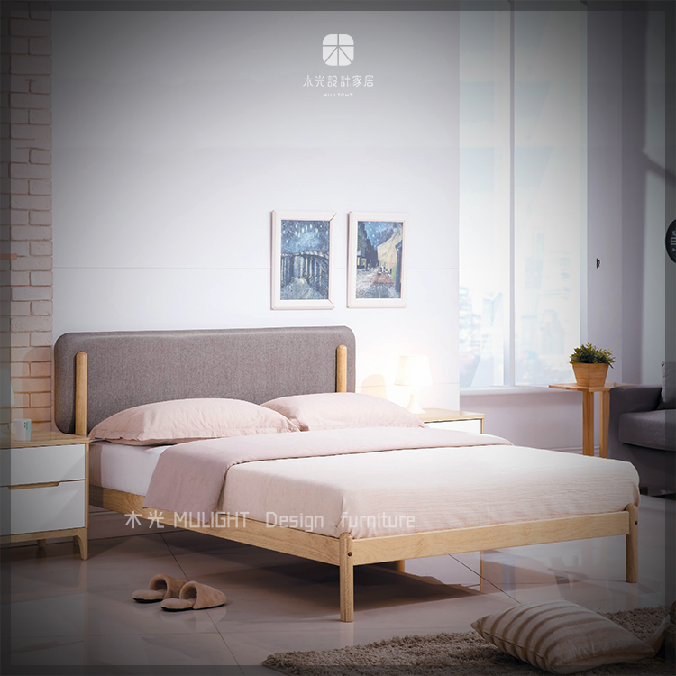 限時優惠-Rhodes實木簡約床架組(胡桃色-雙人6尺--僅此一組)