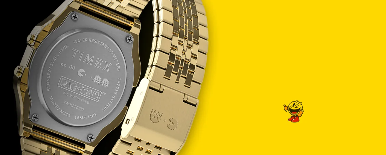 萬年鐘錶 - TIMEX 天美時  Pac-Man  小精靈 T80 電子腕錶    TW2U32000  錶徑 34MM