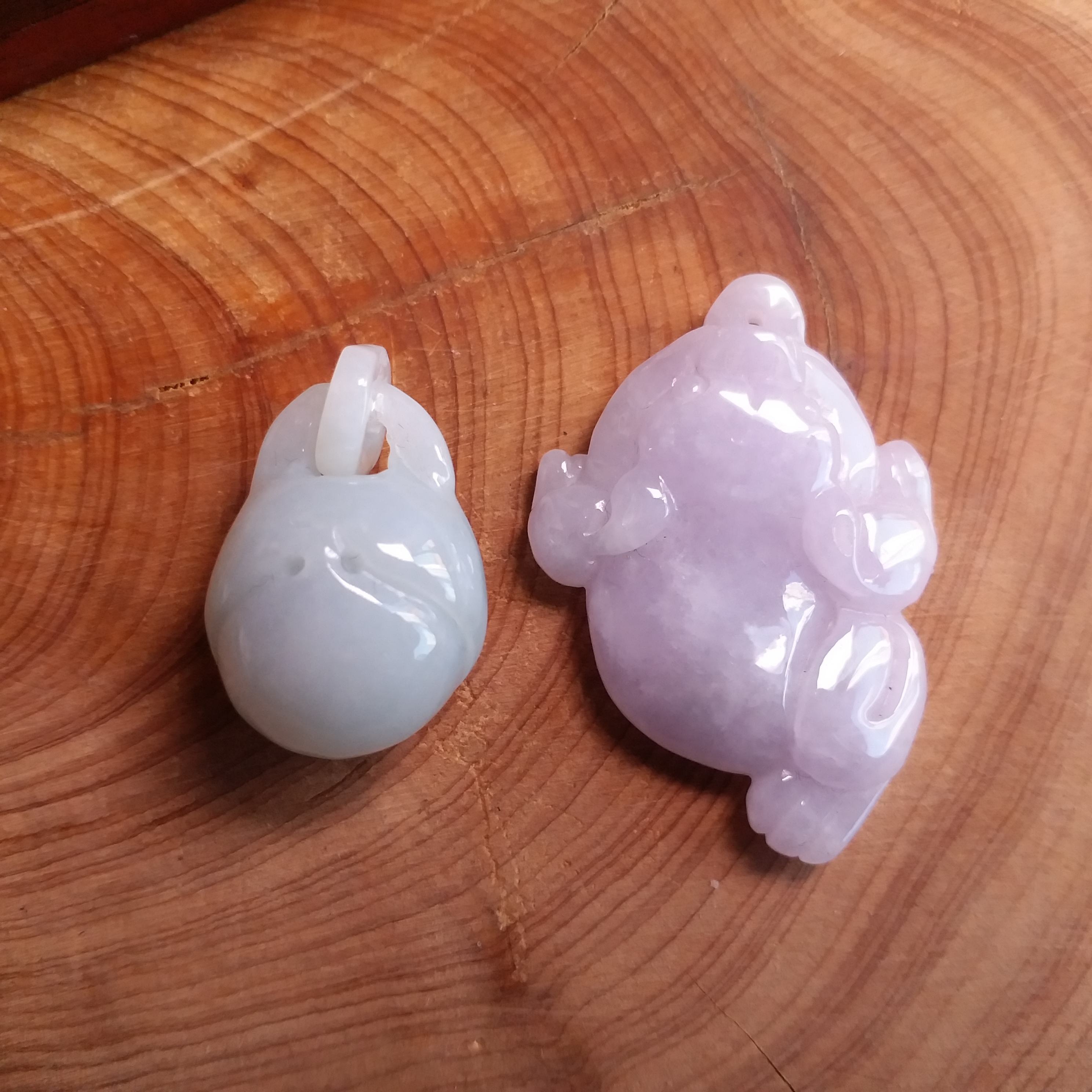 冰糯紫三腳金蟾+淡綠花蕊吊墜, 天然翡翠A玉, 緬甸玉, Jade, Jadeite