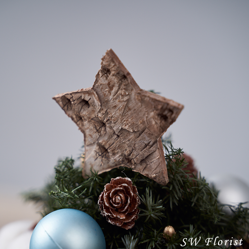 ｜聖誕節禮物 乾燥花 不凋花 聖誕樹 冬季浪漫 不凋雪松｜松毬果 藍聖誕球