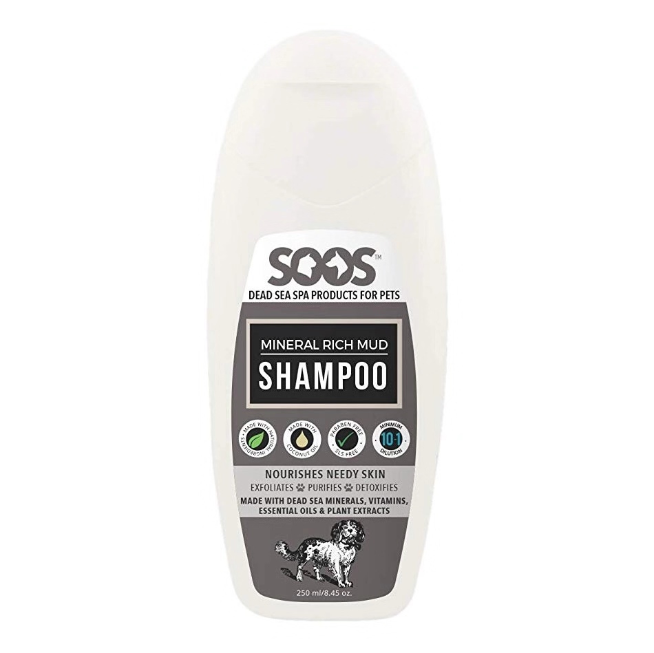 SOOS Natural Dead Sea Mineral Rich Mud Pet Shampoo For Dogs & Cats 250ml
