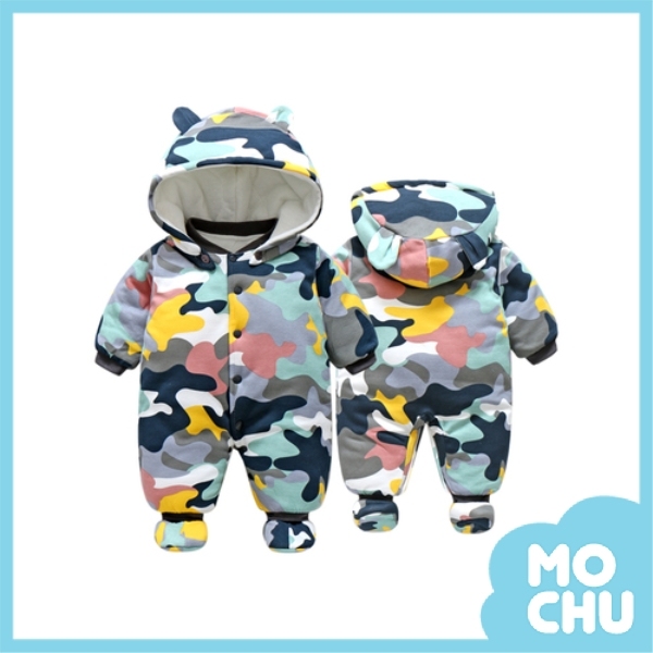 迷彩小花熊包屁衣(加厚款)