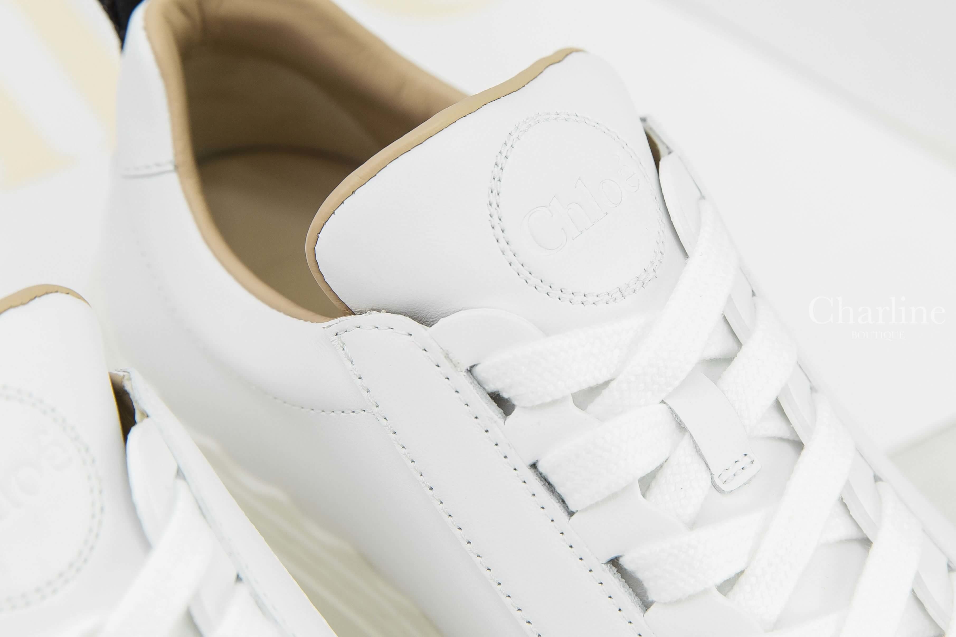 Chloe Lauren Sneaker 白色波浪邊飾黑尾運動鞋