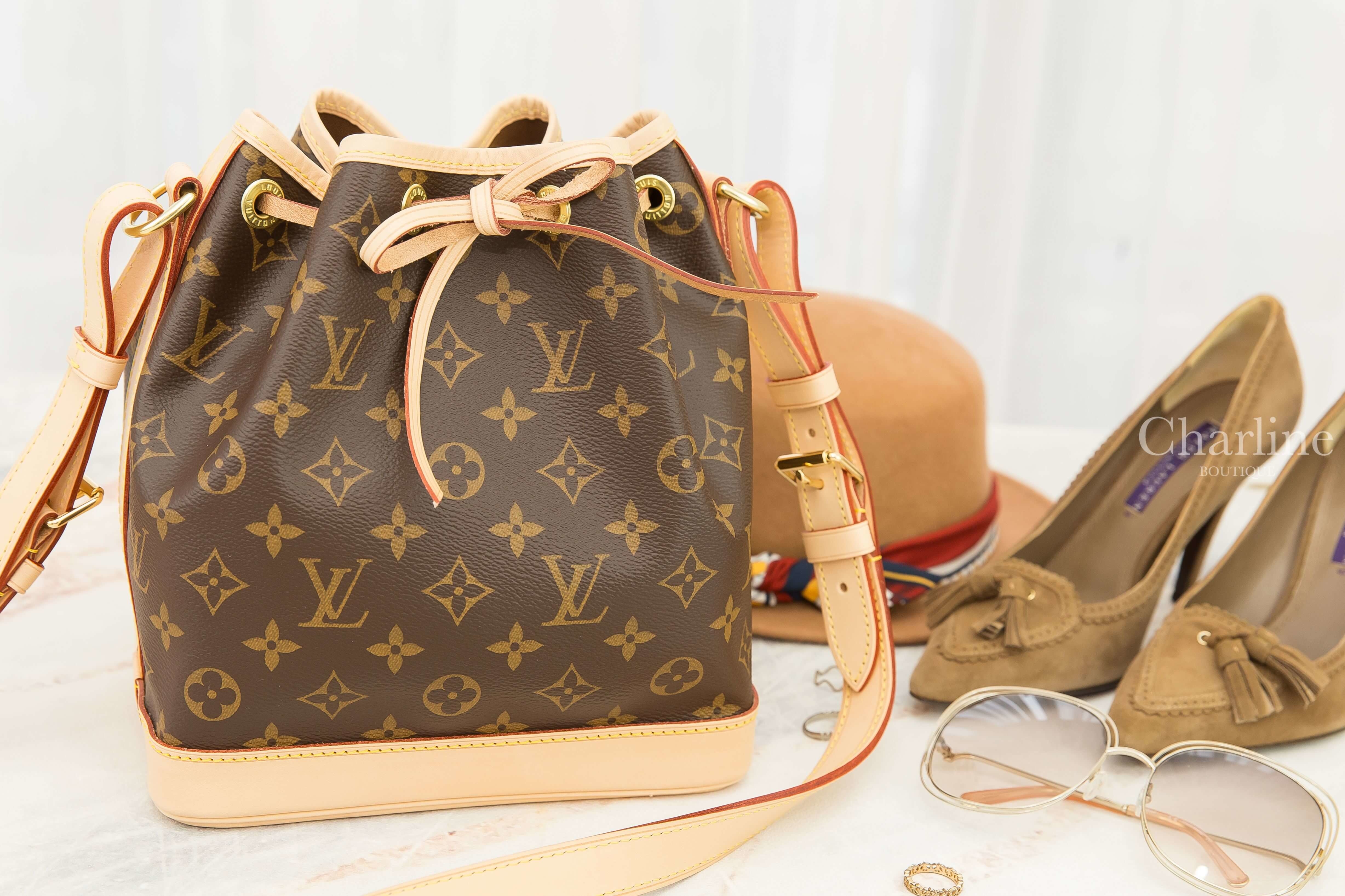 Louis Vuitton Noe BB 咖啡色小型老花水桶肩背包
