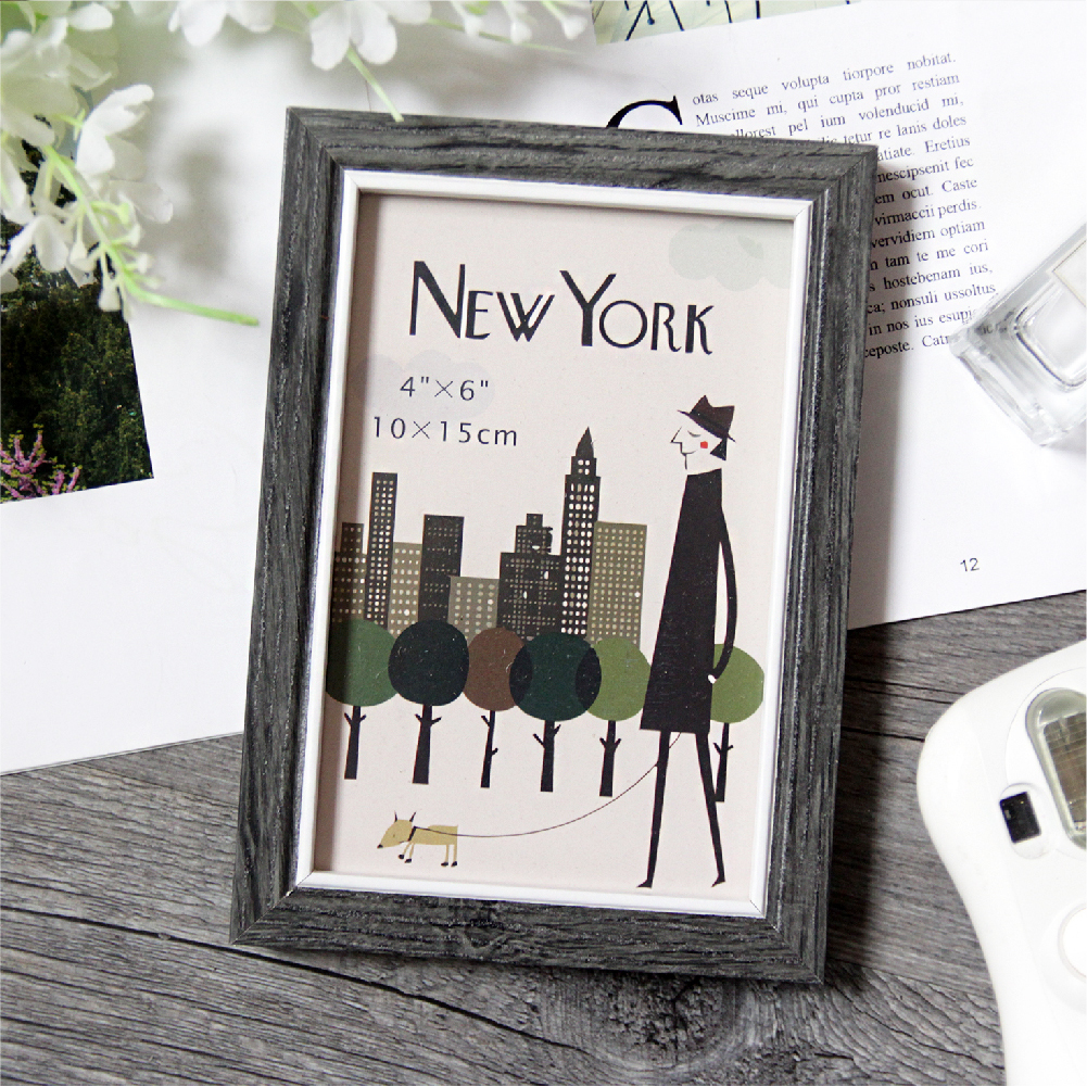 都會北歐(方框白)4x6相框-灰色