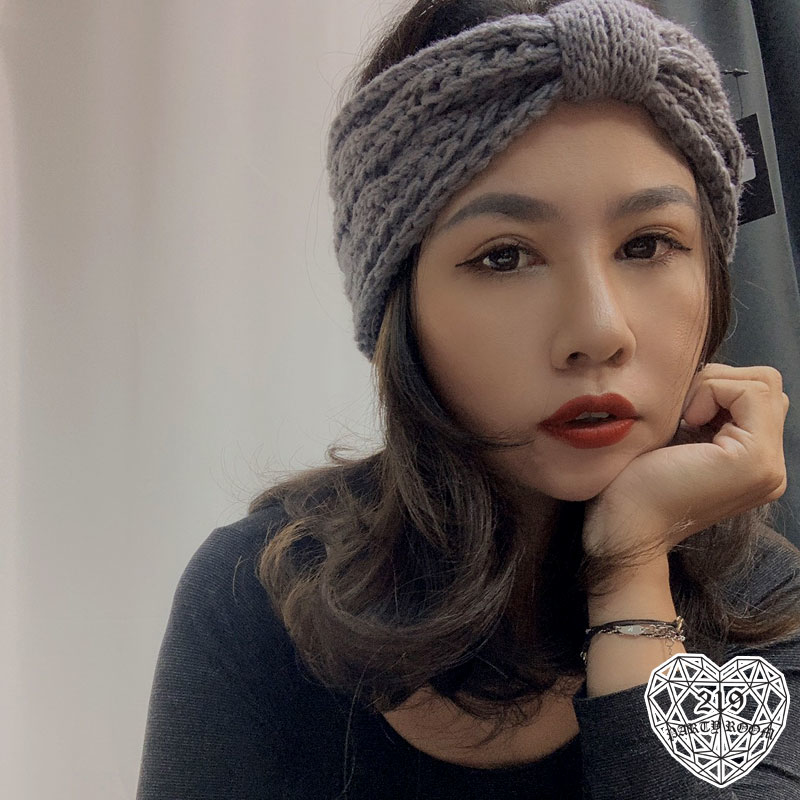 粗針織麻花髮帶