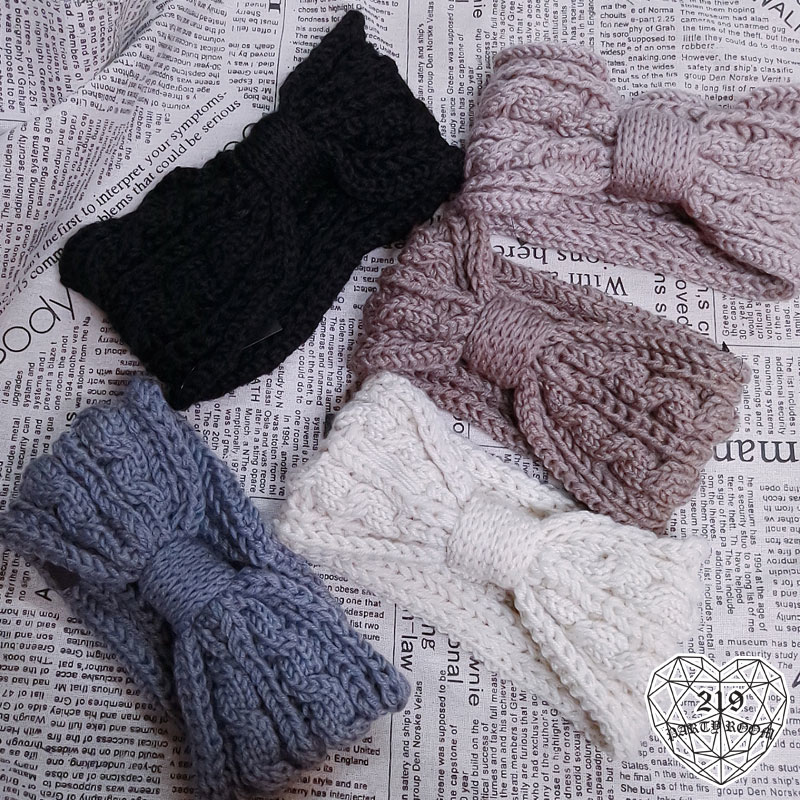 粗針織麻花髮帶