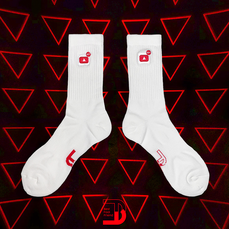 YouTube小圖襪_白色_BF190008