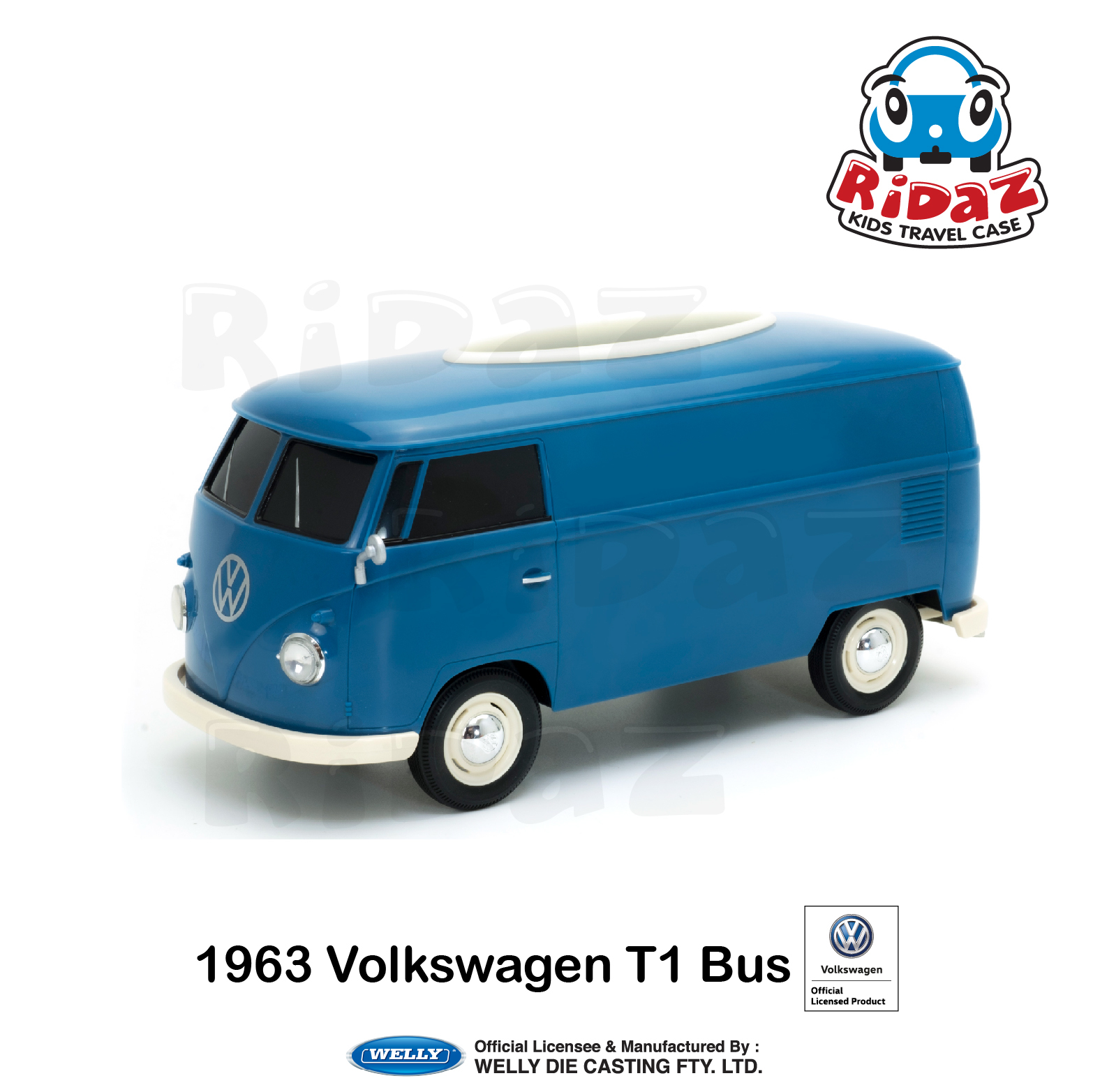 Volkswagen T1 車造型紙巾盒-91401-藍色