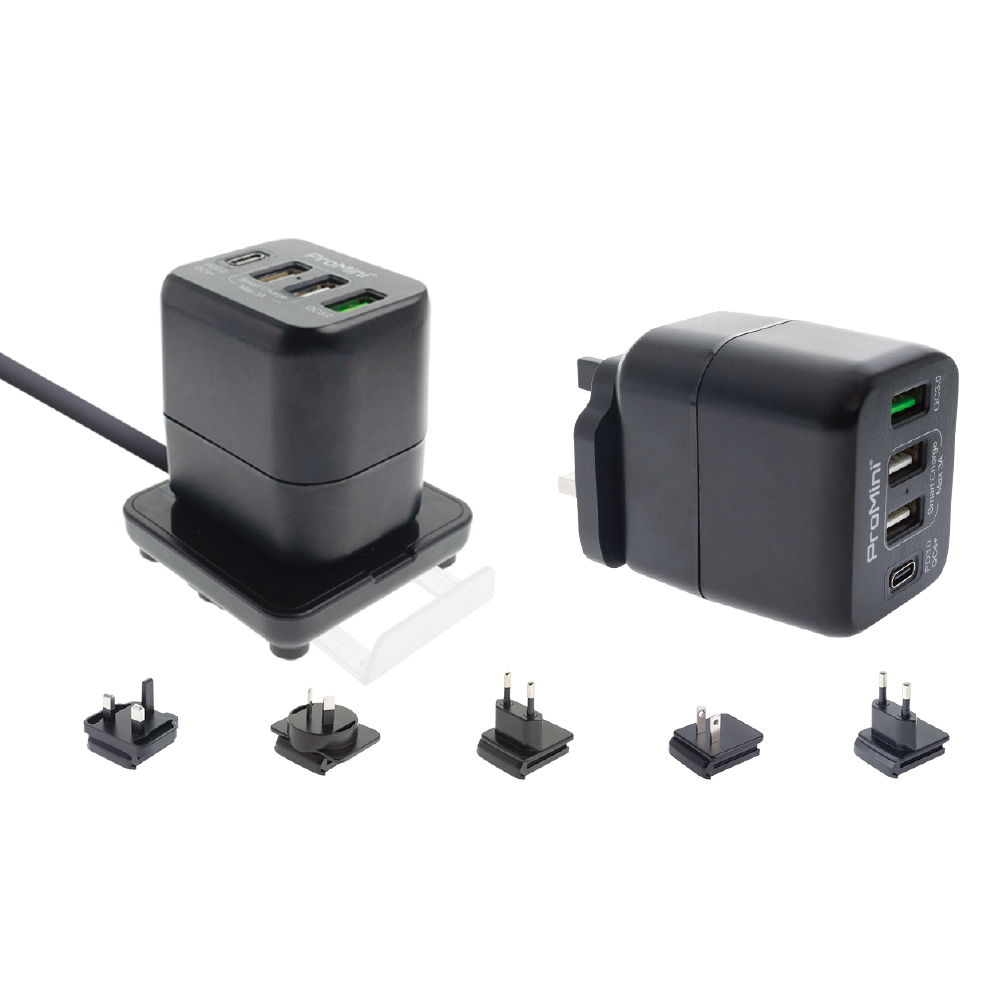 ProMini Qs4TPD 45W 桌面式 / 插牆式兩用旅行 PD/QC 快速充電器