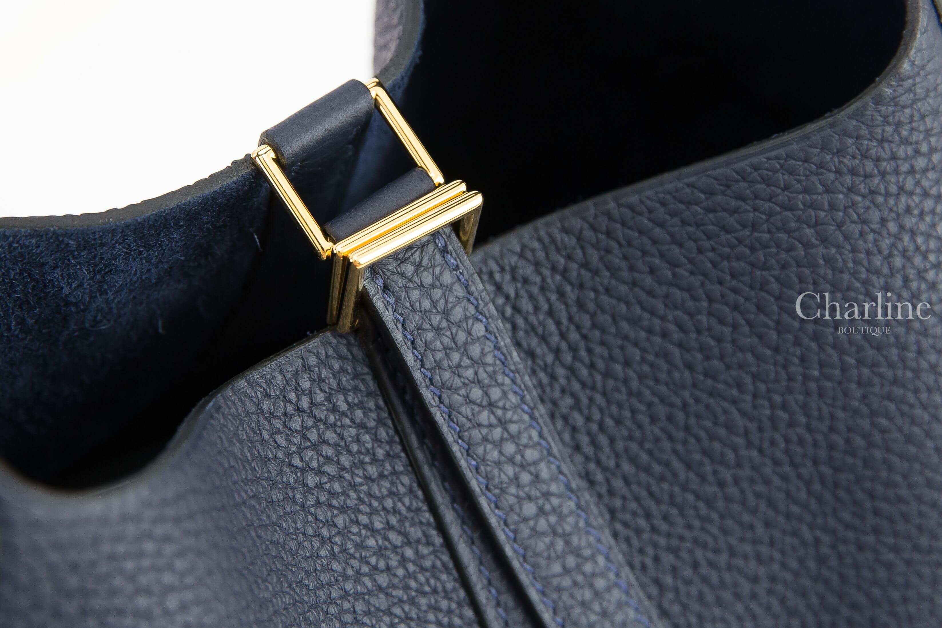 Hermès Picotin Lock 22cm 2Z Bleu Nuit Taurillon Clemence 午夜藍金釦中型提把水桶包