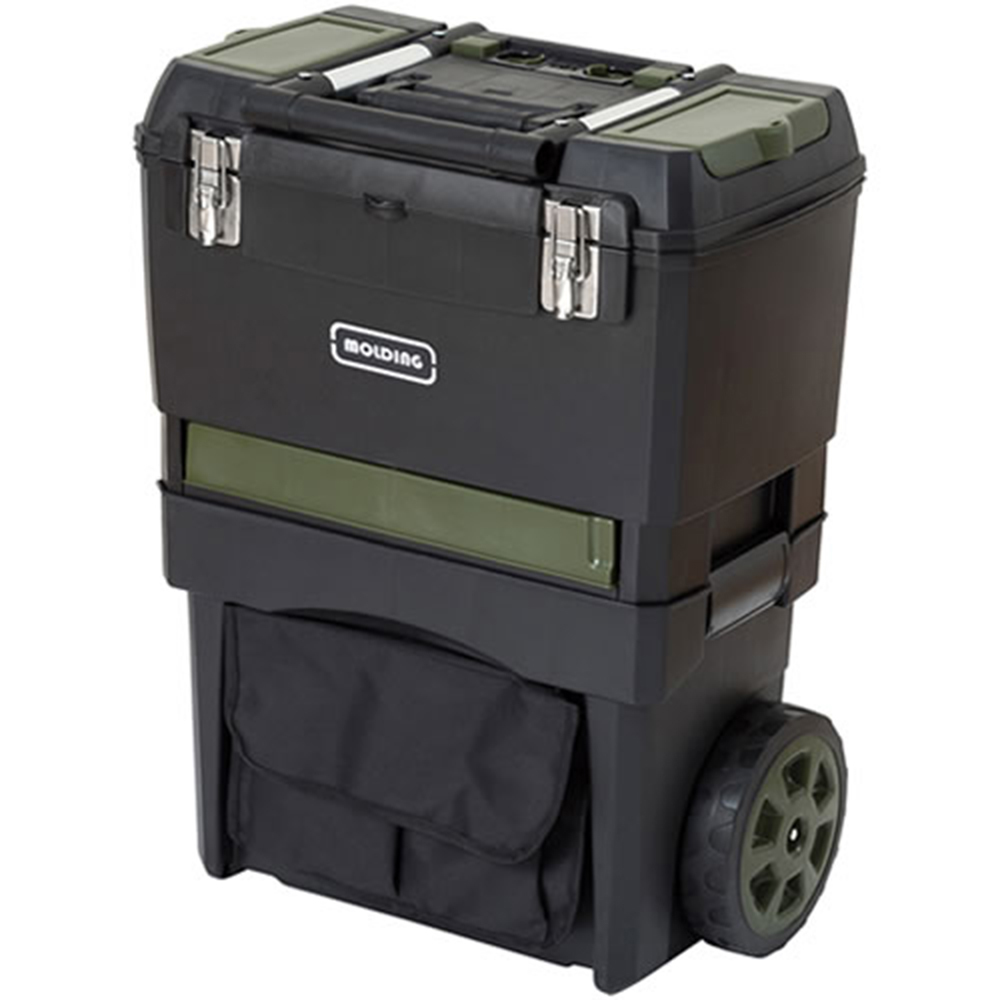 Brid molding 日本『型』生活工具 伸縮拉桿雙層收納箱 黑/橄欖綠