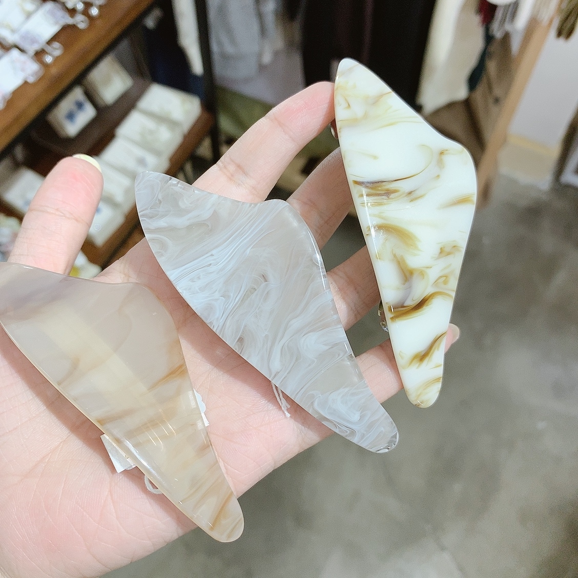 [網站限定優惠][日本制] 大理石風彈弓髮夾