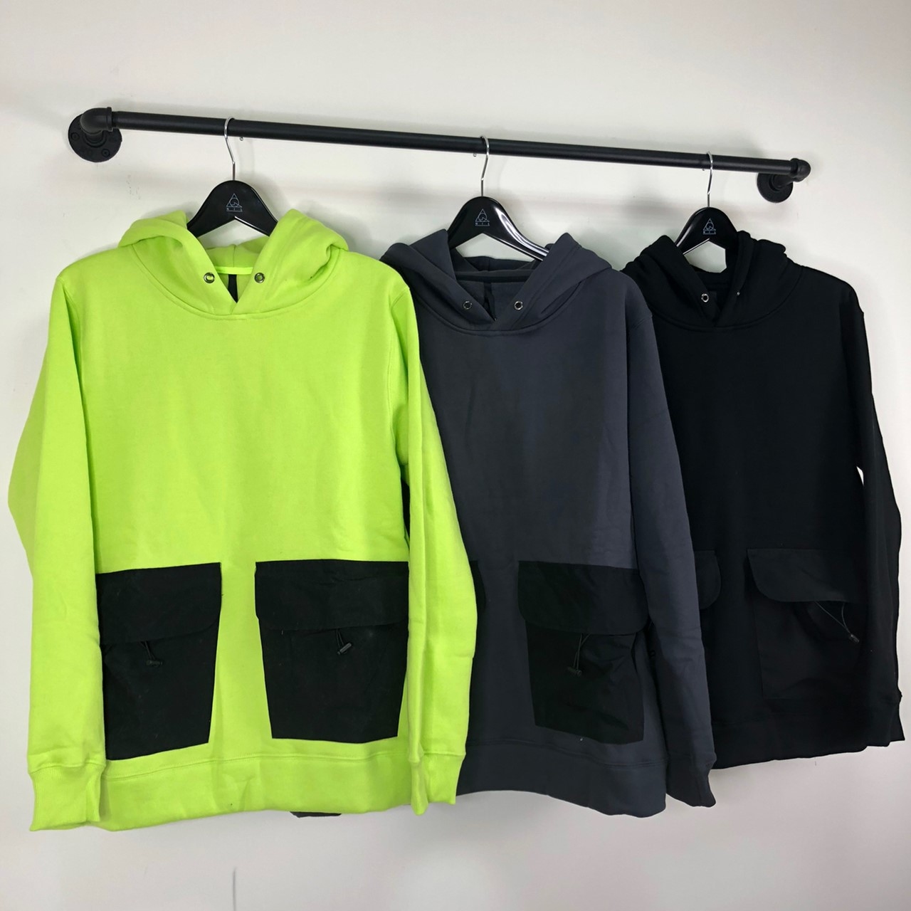 韓國 大口袋寬鬆鋪棉連帽衛衣 帽TEE